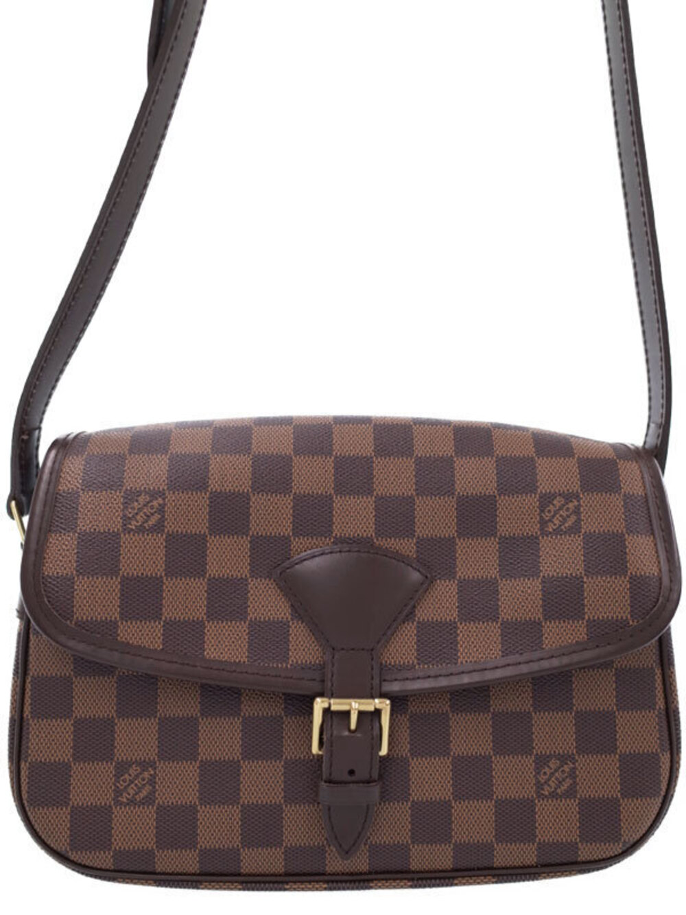 Louis Vuitton Damier Shoulder Bag Canvas Leather Brown